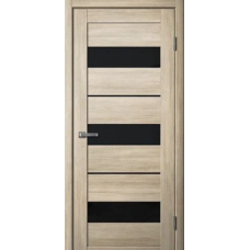 Дверь межкомнатная Сибирь Профиль Ла Стелла 200 Ясень латте, стекло черное